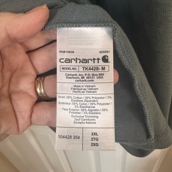 Carhartt Relaxed Fit Heavyweight Longsleeve 1/2 Zip Thermal Shirt sz:2XL - Picture 9 of 12
